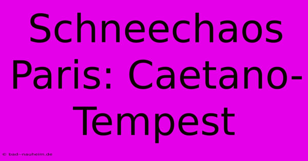 Schneechaos Paris: Caetano-Tempest