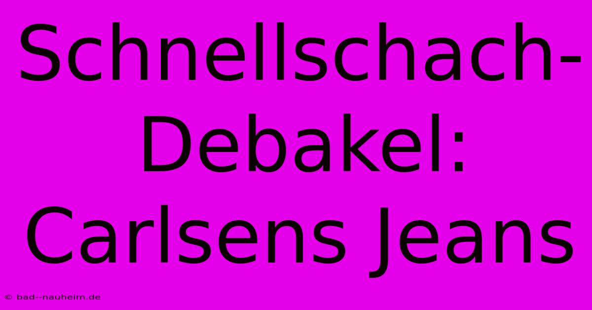 Schnellschach-Debakel: Carlsens Jeans