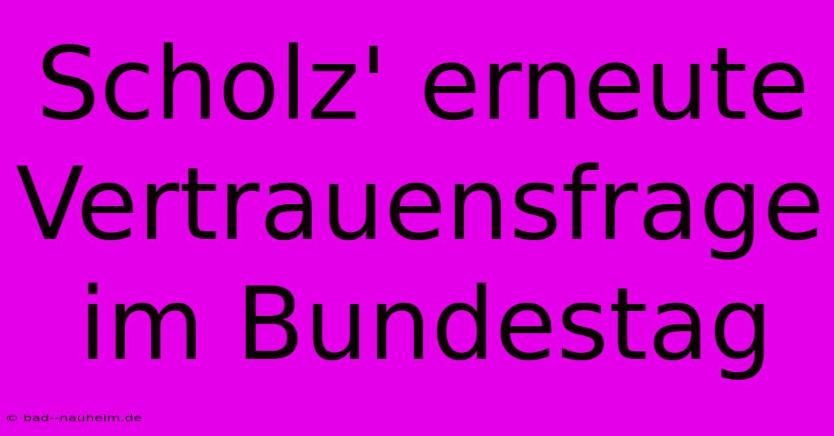 Scholz' Erneute Vertrauensfrage Im Bundestag