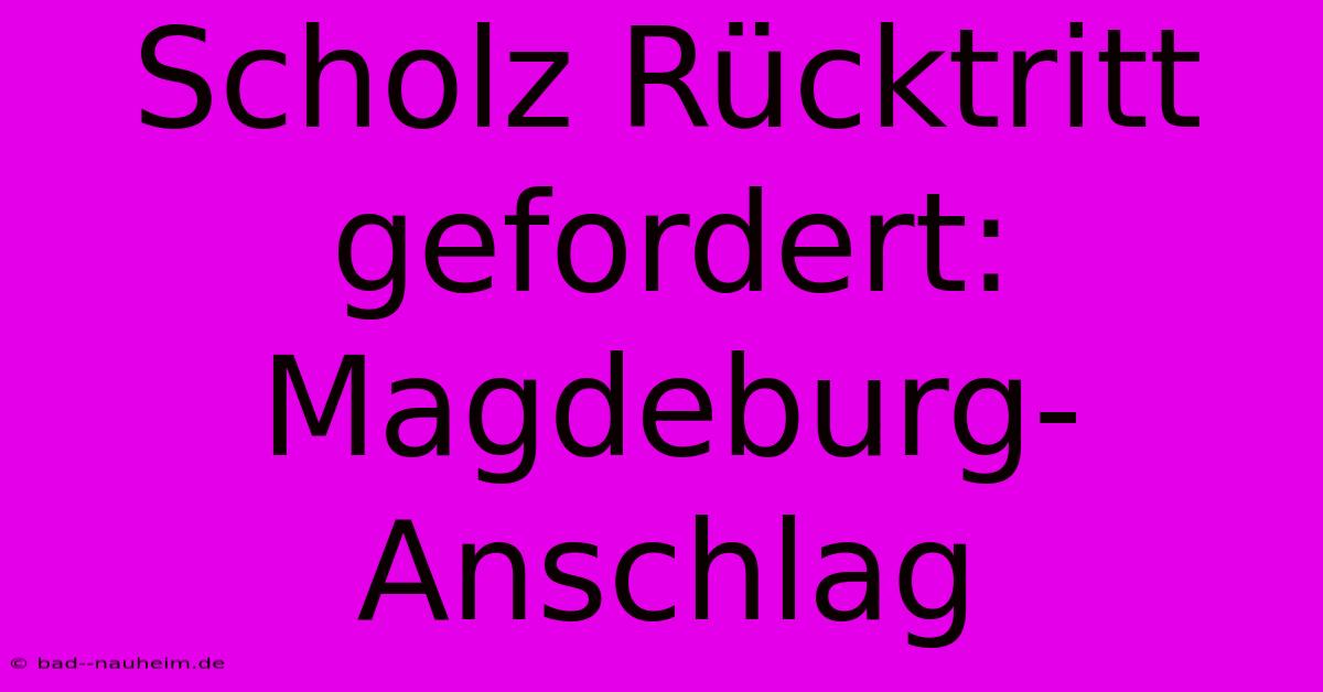 Scholz Rücktritt Gefordert: Magdeburg-Anschlag