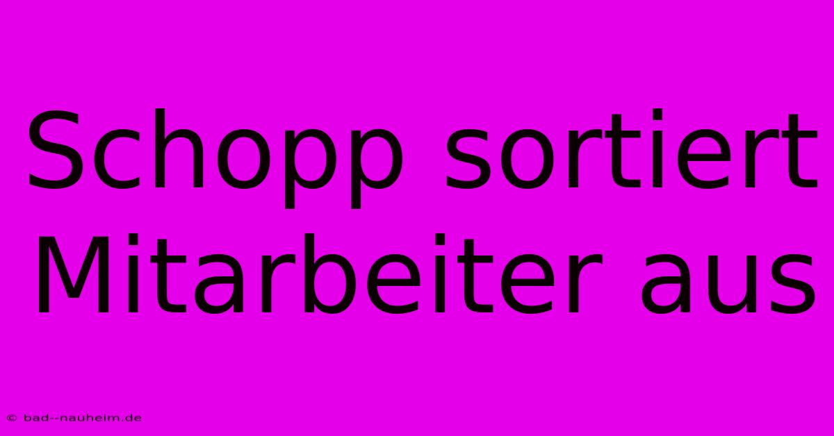 Schopp Sortiert Mitarbeiter Aus