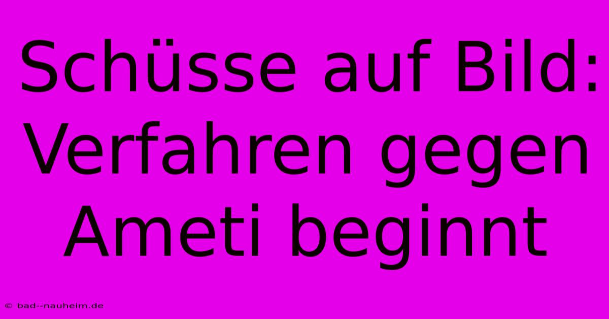 Schüsse Auf Bild: Verfahren Gegen Ameti Beginnt