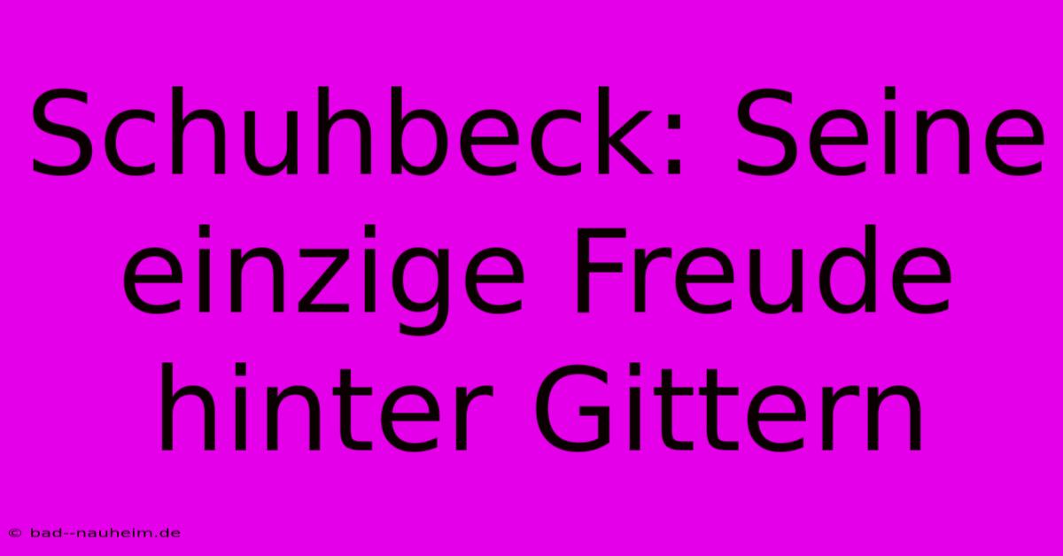 Schuhbeck: Seine Einzige Freude Hinter Gittern