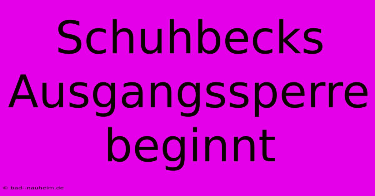 Schuhbecks Ausgangssperre Beginnt