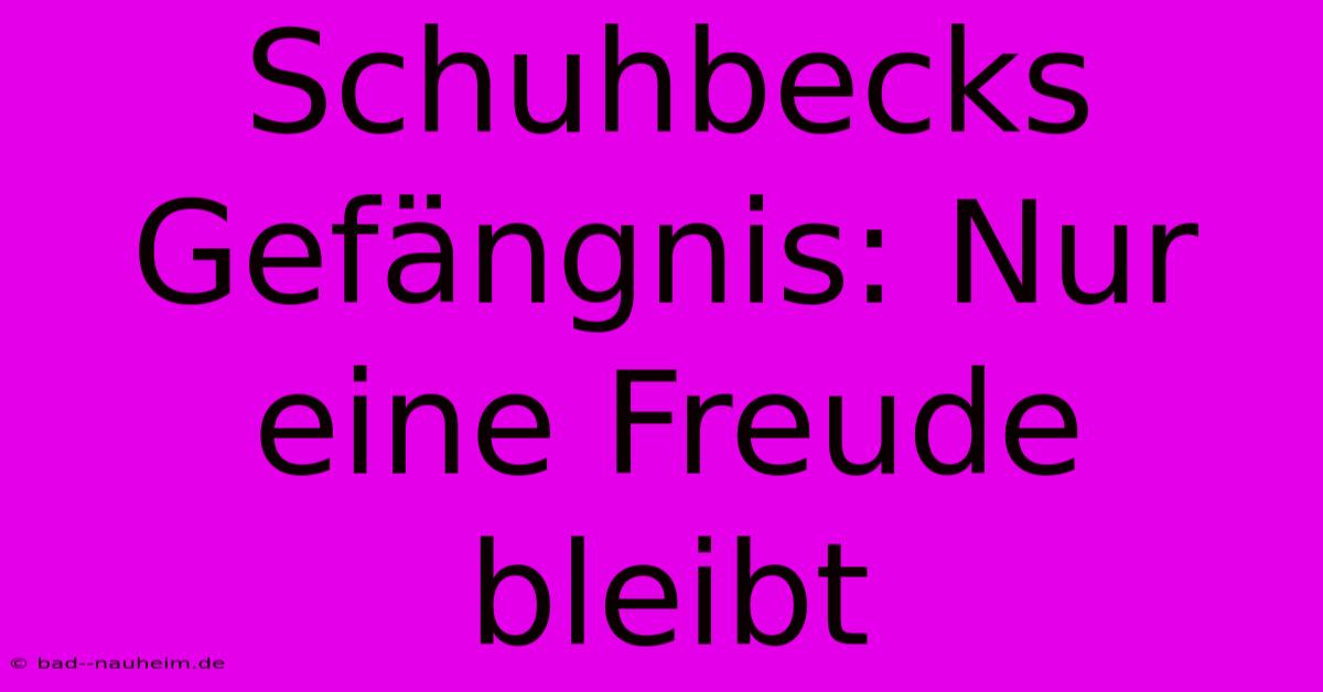 Schuhbecks Gefängnis: Nur Eine Freude Bleibt