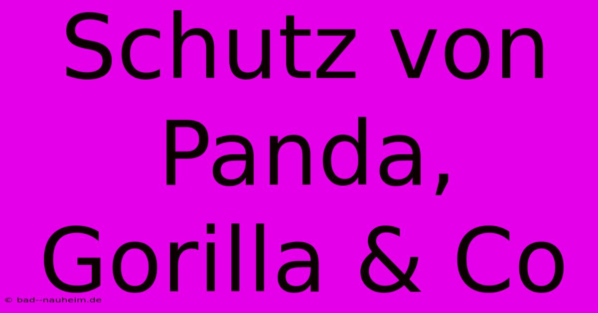 Schutz Von Panda, Gorilla & Co