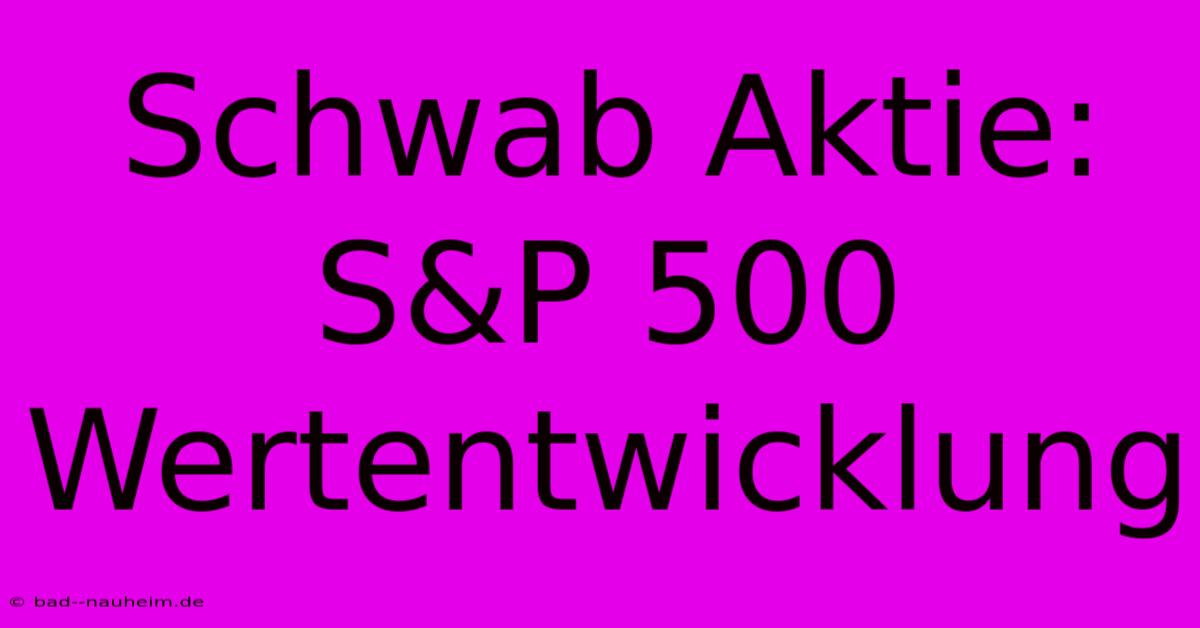 Schwab Aktie: S&P 500 Wertentwicklung