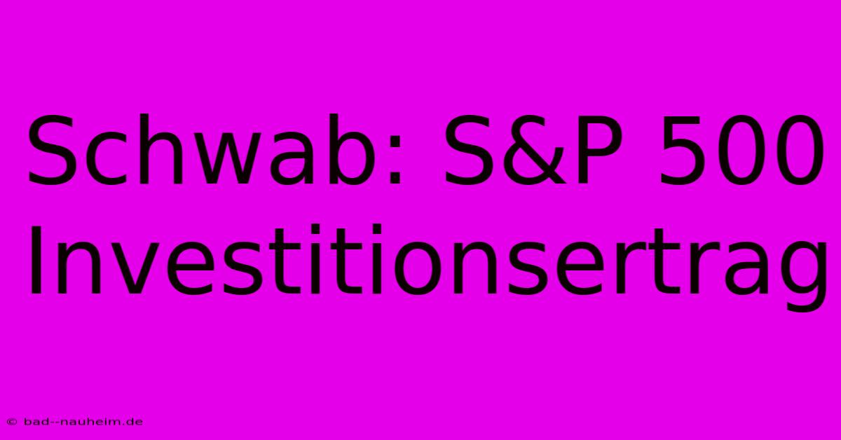 Schwab: S&P 500 Investitionsertrag