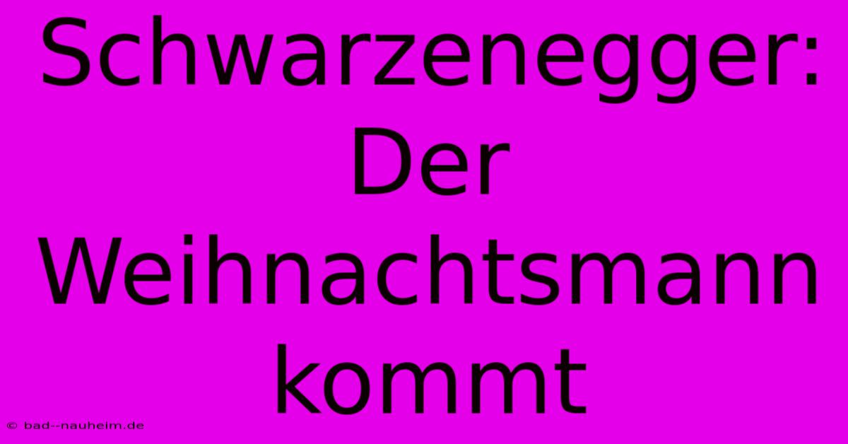 Schwarzenegger: Der Weihnachtsmann Kommt