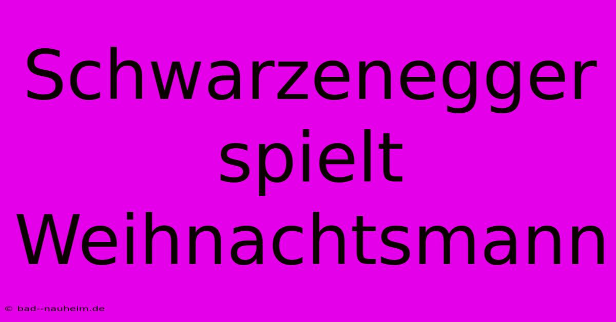 Schwarzenegger Spielt Weihnachtsmann