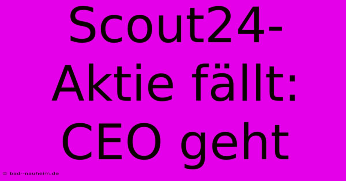 Scout24-Aktie Fällt: CEO Geht