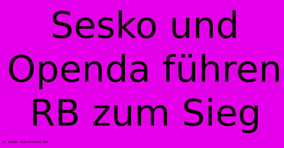 Sesko Und Openda Führen RB Zum Sieg