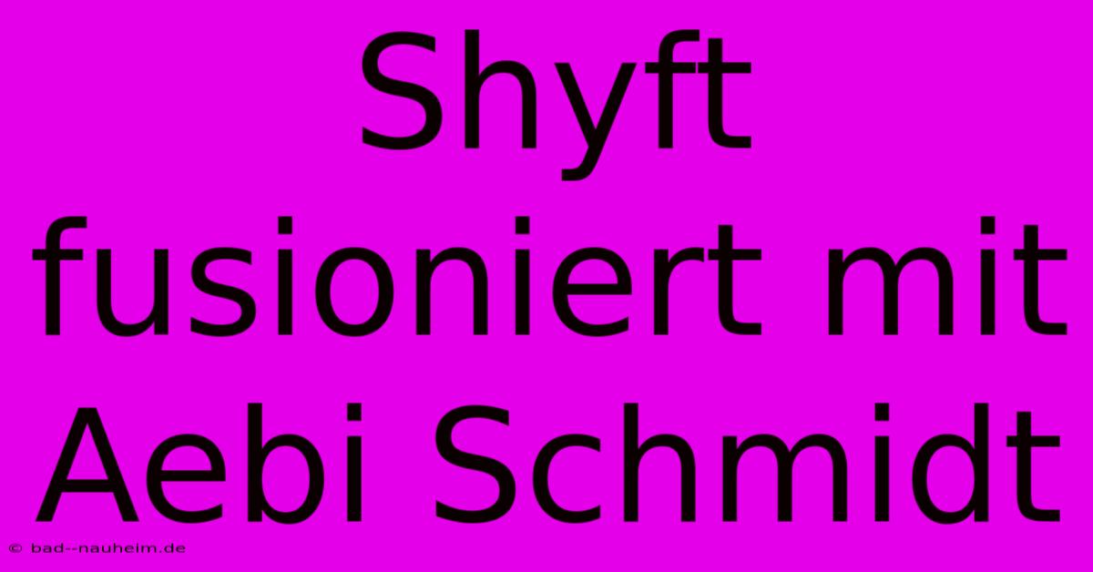 Shyft Fusioniert Mit Aebi Schmidt