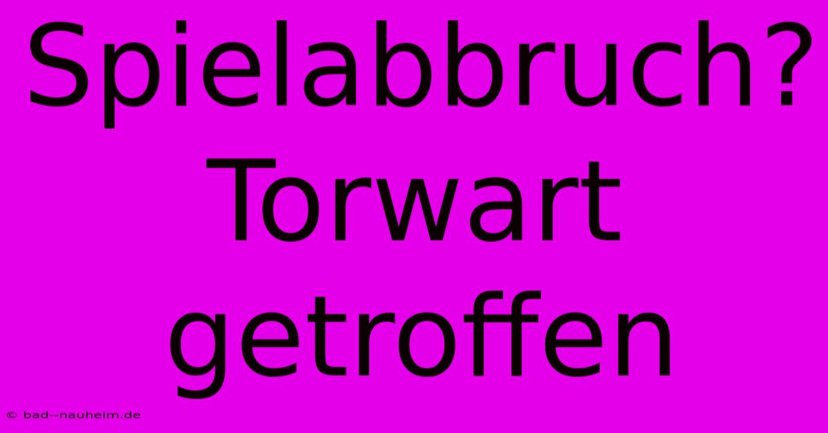 Spielabbruch? Torwart Getroffen