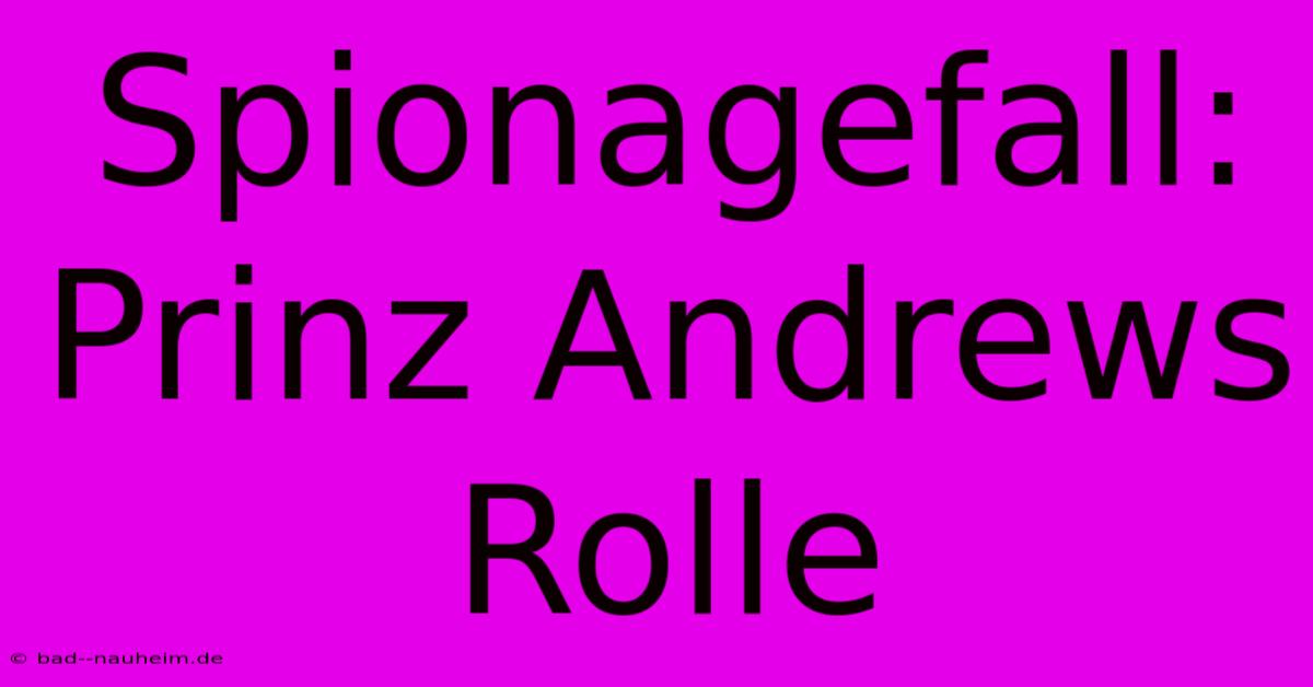 Spionagefall:  Prinz Andrews Rolle