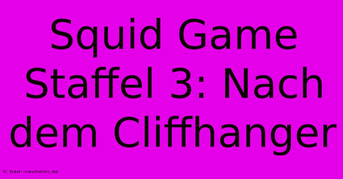 Squid Game Staffel 3: Nach Dem Cliffhanger