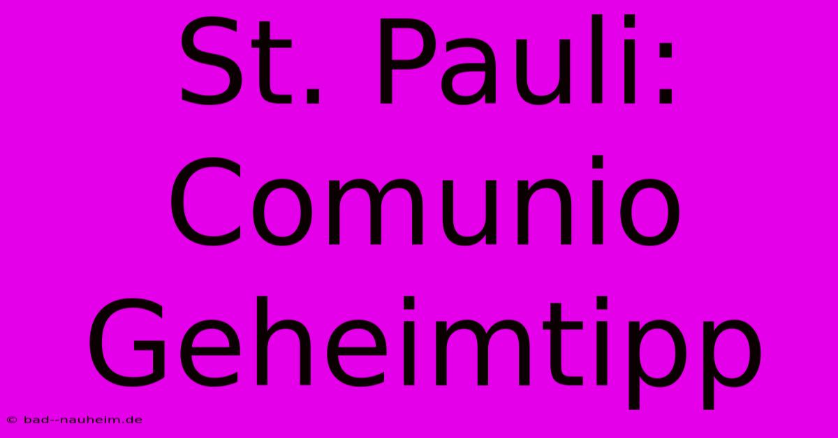 St. Pauli: Comunio Geheimtipp