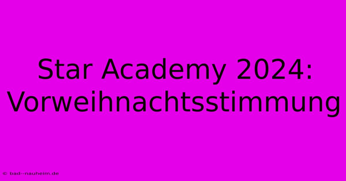 Star Academy 2024: Vorweihnachtsstimmung