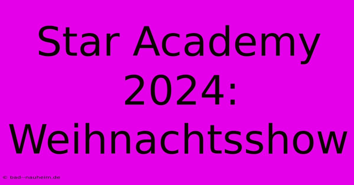 Star Academy 2024:  Weihnachtsshow