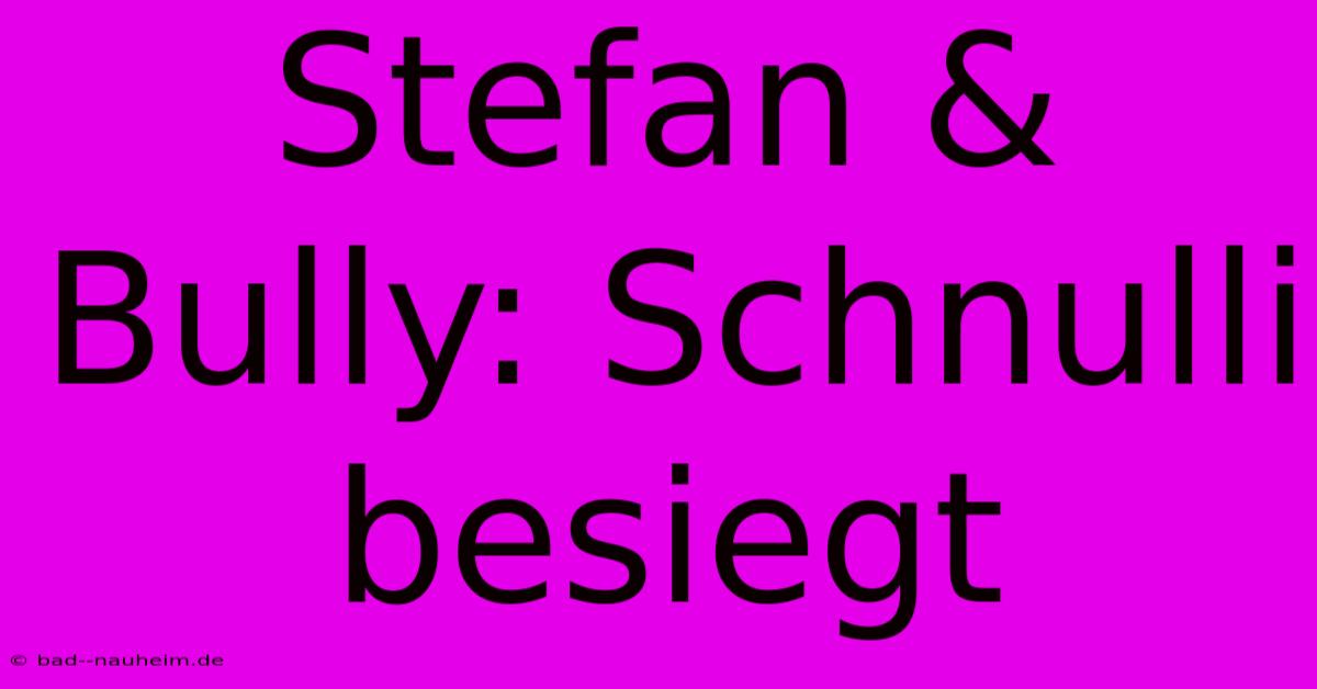 Stefan & Bully: Schnulli Besiegt