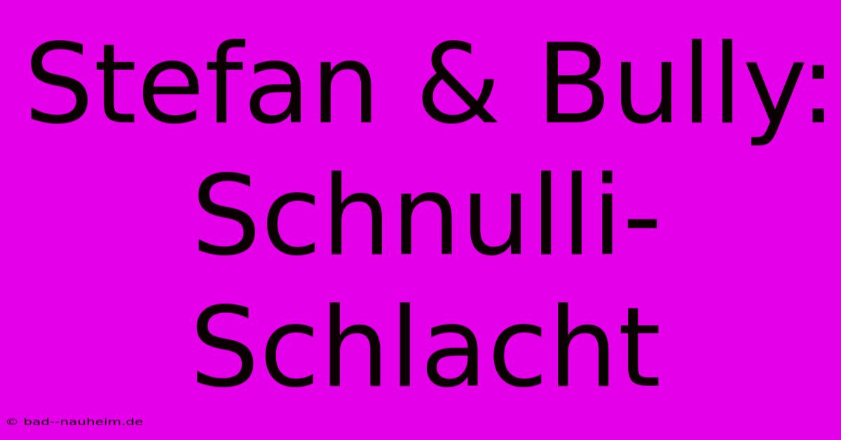 Stefan & Bully: Schnulli-Schlacht