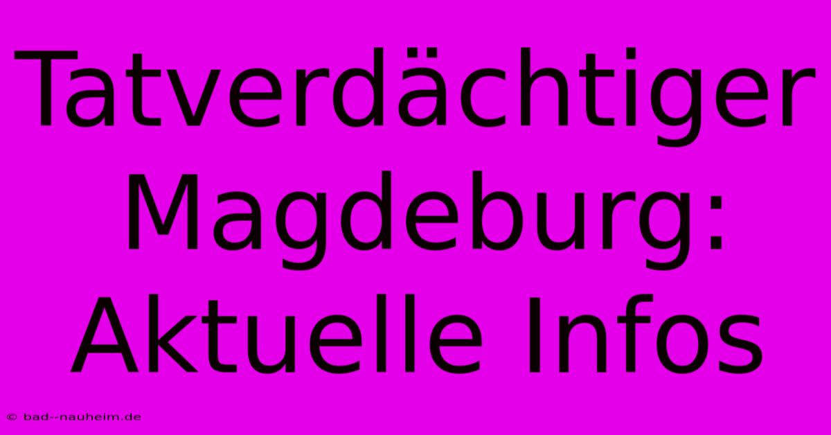 Tatverdächtiger Magdeburg: Aktuelle Infos