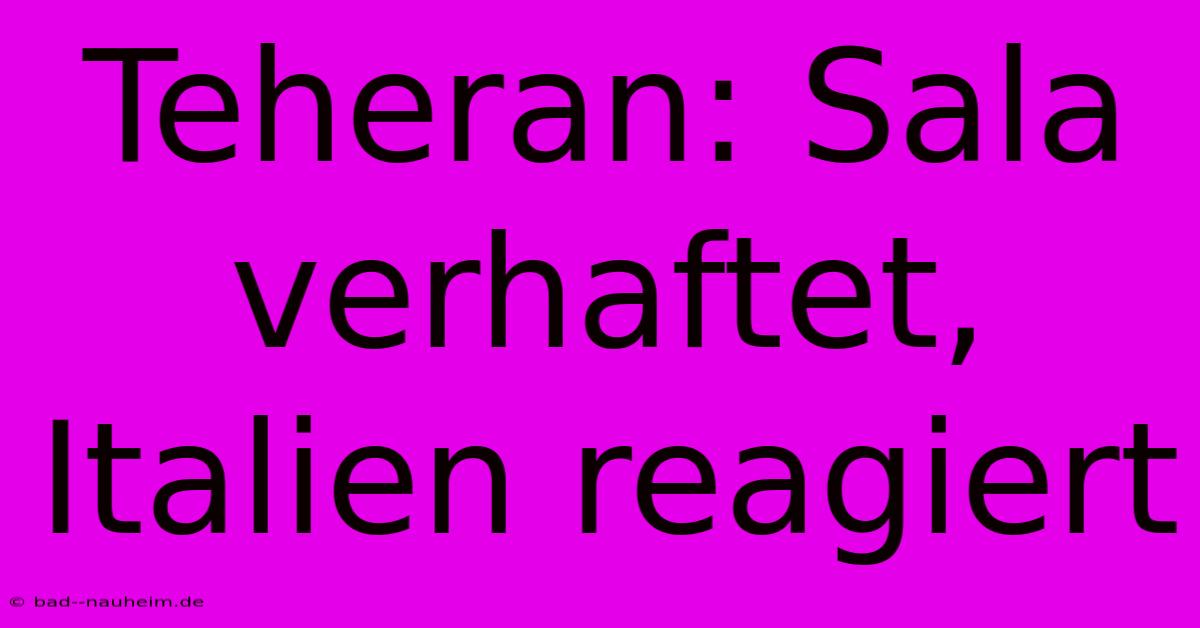 Teheran: Sala Verhaftet, Italien Reagiert