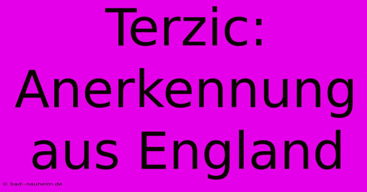 Terzic:  Anerkennung Aus England