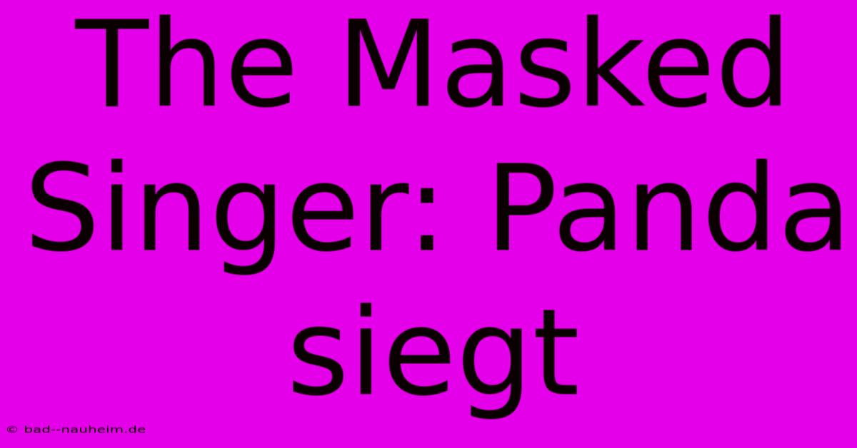 The Masked Singer: Panda Siegt