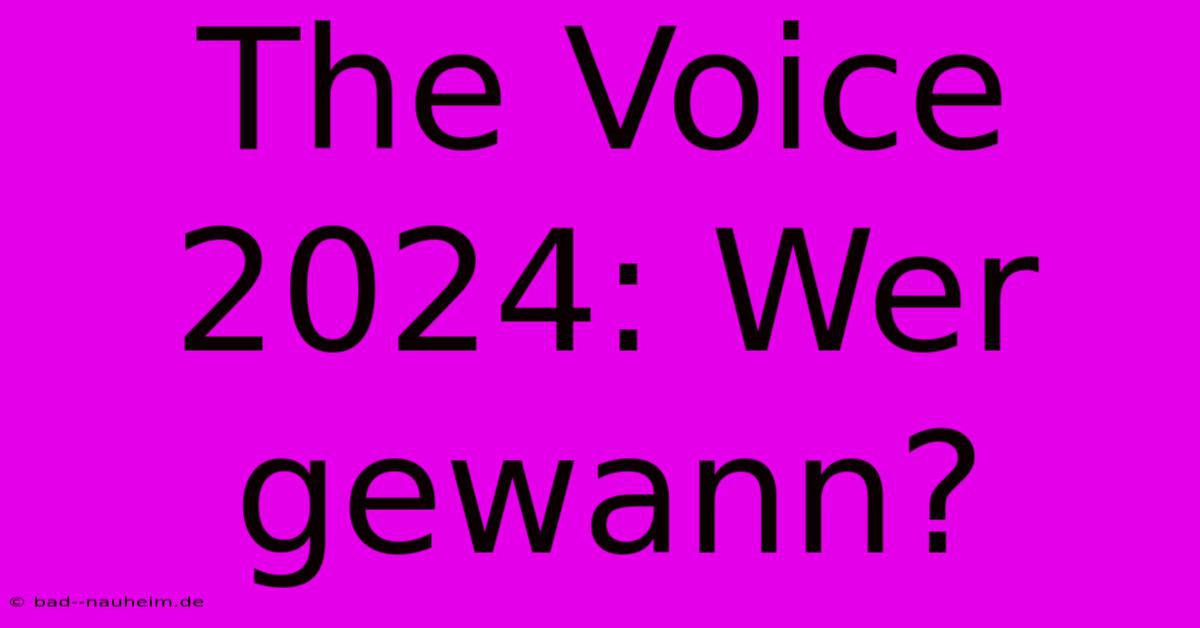 The Voice 2024: Wer Gewann?