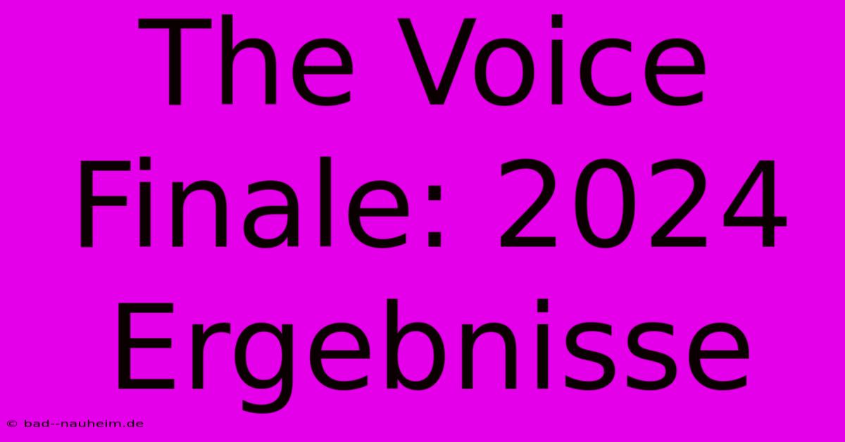 The Voice Finale: 2024 Ergebnisse