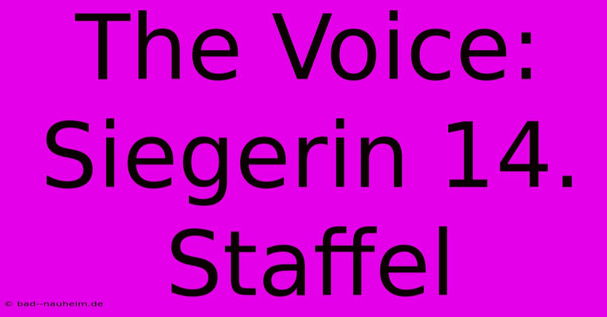 The Voice: Siegerin 14. Staffel