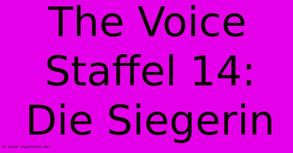 The Voice Staffel 14: Die Siegerin