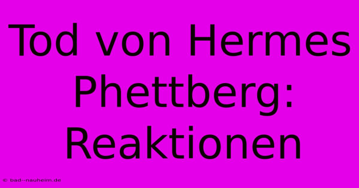 Tod Von Hermes Phettberg: Reaktionen