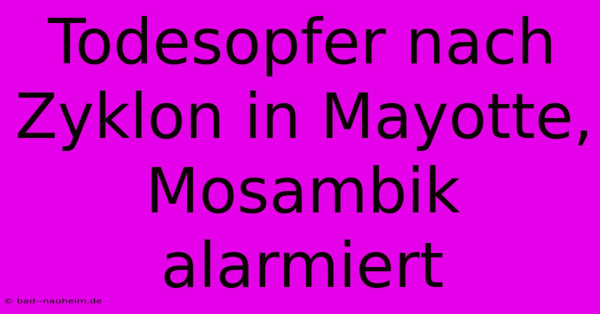 Todesopfer Nach Zyklon In Mayotte, Mosambik Alarmiert