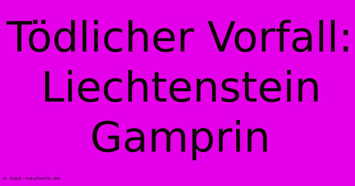 Tödlicher Vorfall: Liechtenstein Gamprin