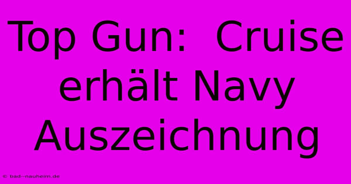 Top Gun:  Cruise Erhält Navy Auszeichnung