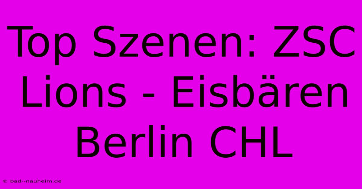 Top Szenen: ZSC Lions - Eisbären Berlin CHL