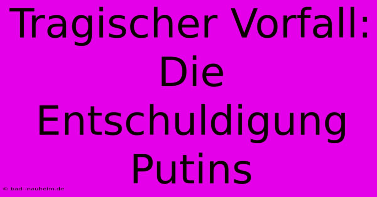 Tragischer Vorfall: Die Entschuldigung Putins