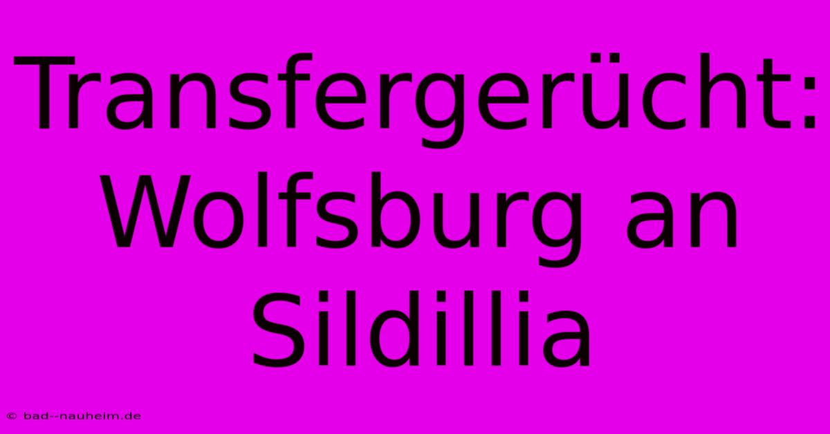 Transfergerücht: Wolfsburg An Sildillia