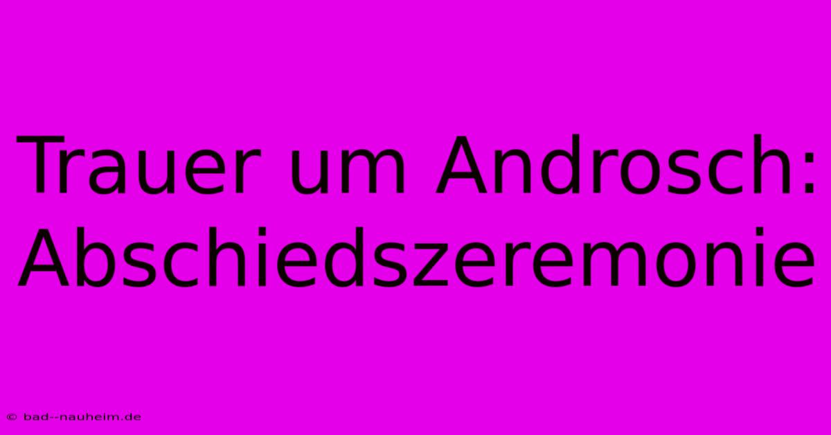 Trauer Um Androsch: Abschiedszeremonie