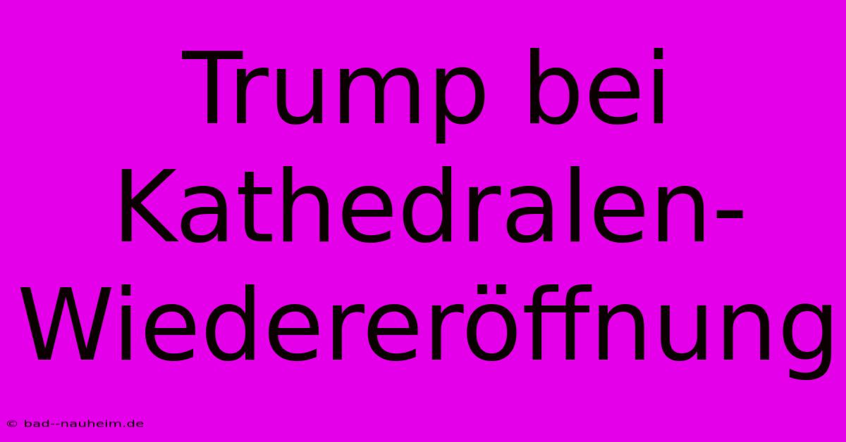 Trump Bei Kathedralen-Wiedereröffnung