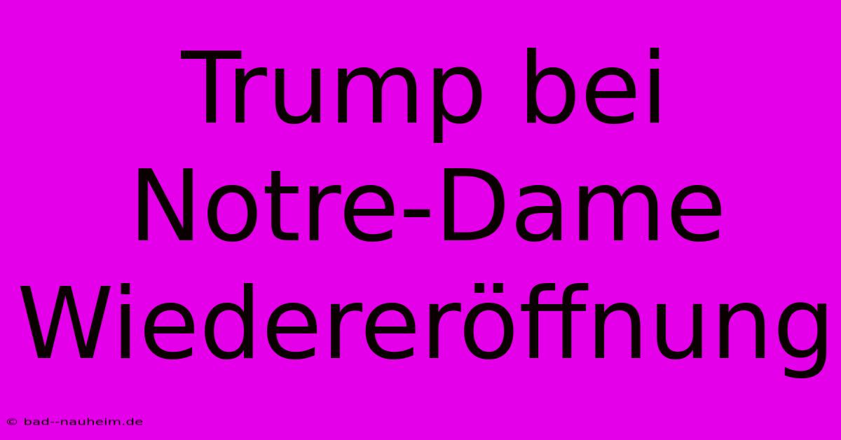 Trump Bei Notre-Dame Wiedereröffnung