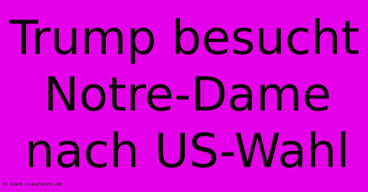 Trump Besucht Notre-Dame Nach US-Wahl