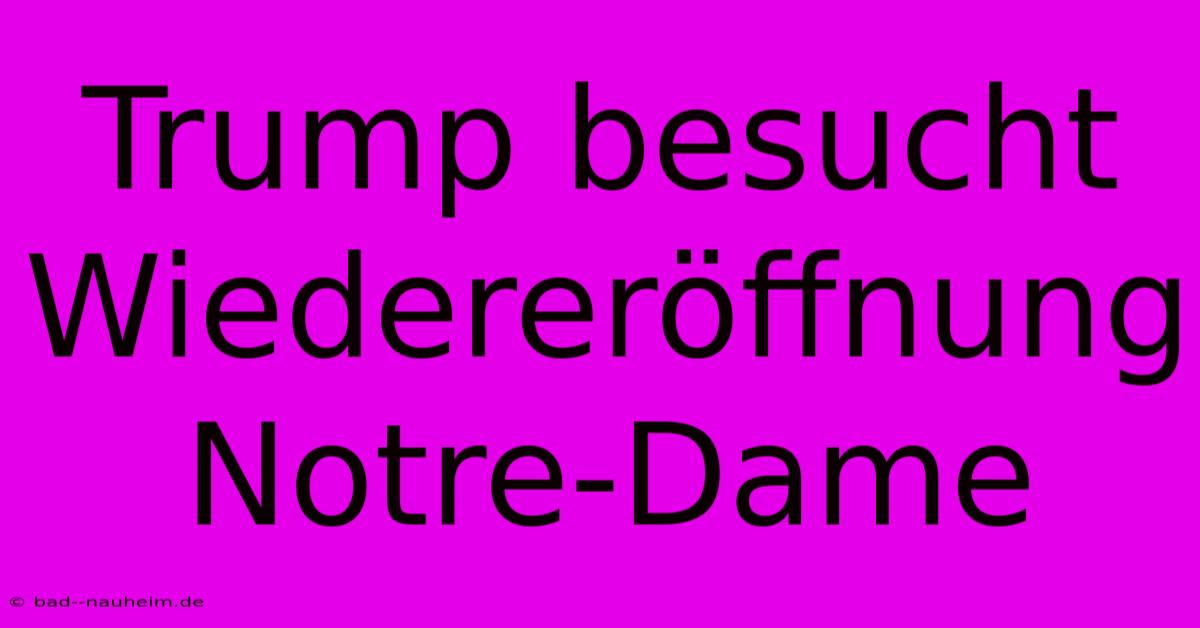 Trump Besucht Wiedereröffnung Notre-Dame