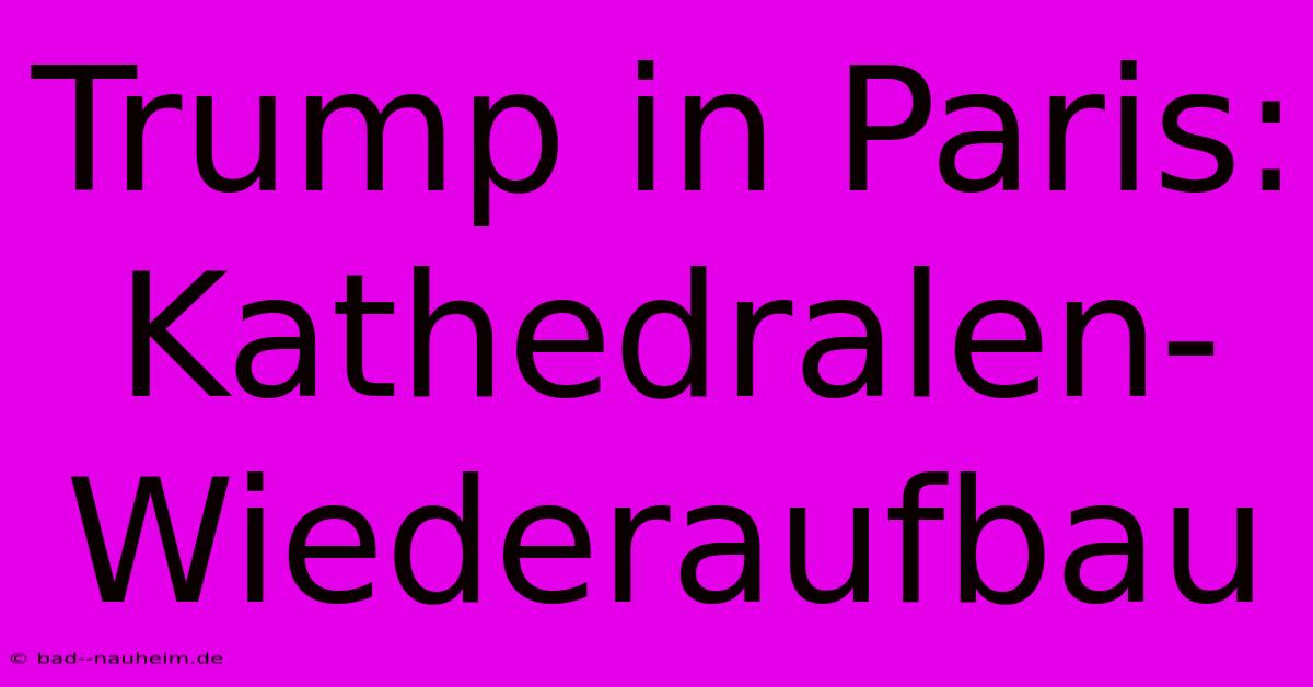 Trump In Paris: Kathedralen-Wiederaufbau