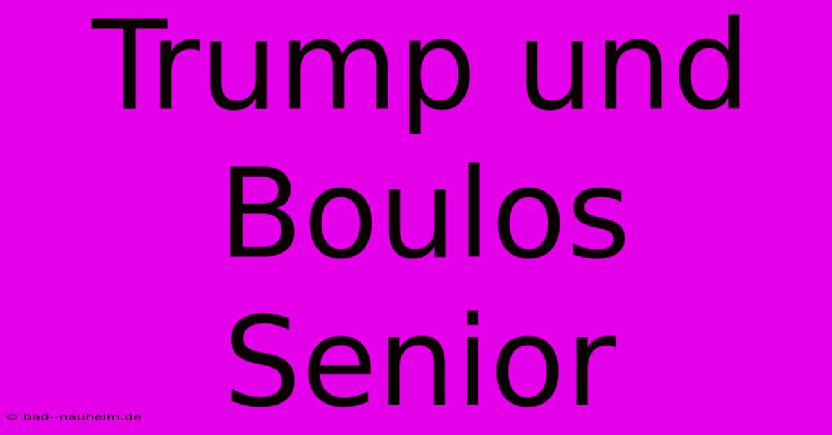 Trump Und Boulos Senior