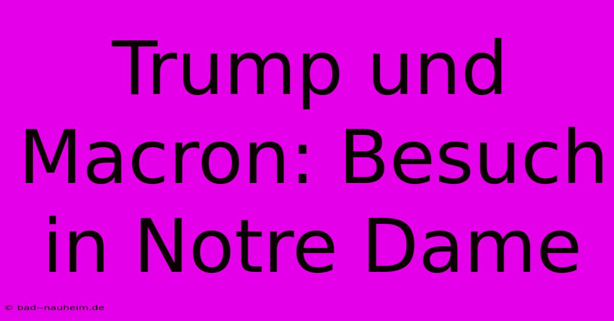 Trump Und Macron: Besuch In Notre Dame