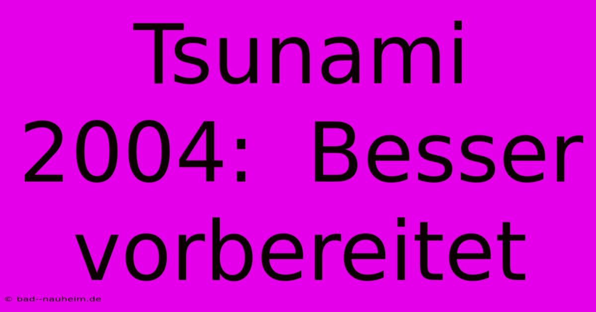 Tsunami 2004:  Besser Vorbereitet