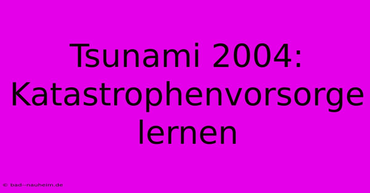 Tsunami 2004: Katastrophenvorsorge Lernen